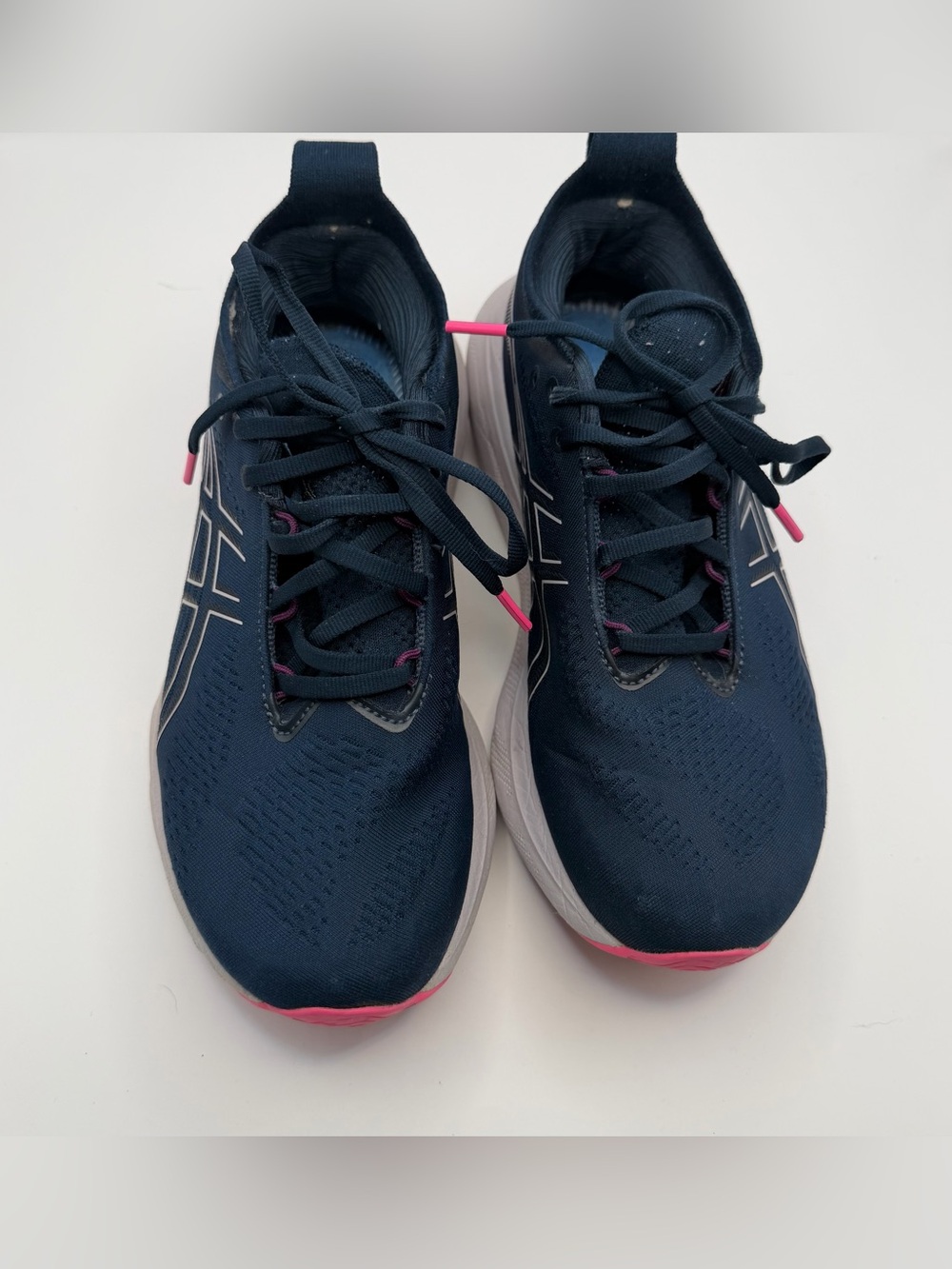 ASICS Gel-Nimbus Women’s 8.5 Navy Pink PureGEL Running Shoes Athletic Sneakers
